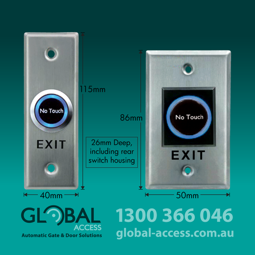 BRUSH STAINLESS STEEL CONTACTLESS SWITCHES