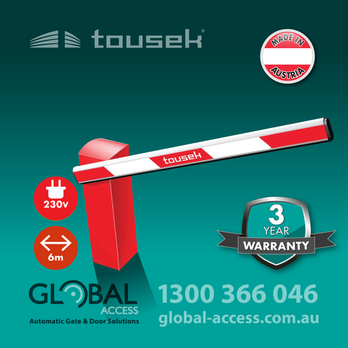 TOUSEK PASS 838ST & 838V ST ANTI-VANDAL 230V BARRIER – 3, 4.5, 6M
