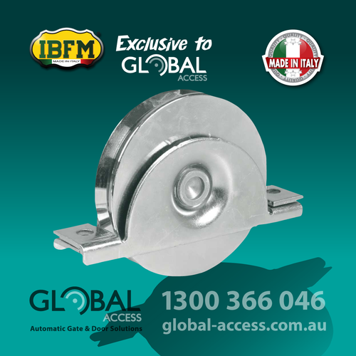 2 Bearing Bottom Wheels in Cradle – U Groove – sizes from 90mm Ø up to 140mm Ø