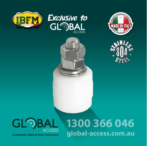 Stainless Steel Bolt – Nylon Roller – White – 42mm Ø