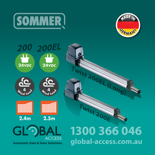 SOMMER TWIST 200E & 200EL 24V ELECTRIC SWING GATE MOTORS